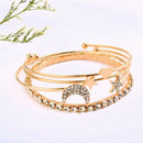 4pcs/set Women Star Moon Love Heart Bracelet Sets Chain Bracelet Jewelry Ac