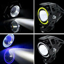 2Pcs/set U7 Blue Angel Eyes Light 125W Motorcycle Headlight LED Fog Spotli zc Bj
