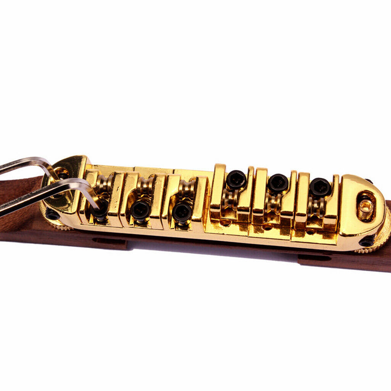 1 Set Rosewood 6 Strings Jazz Guitar Bridge with Roller Saddle Musical