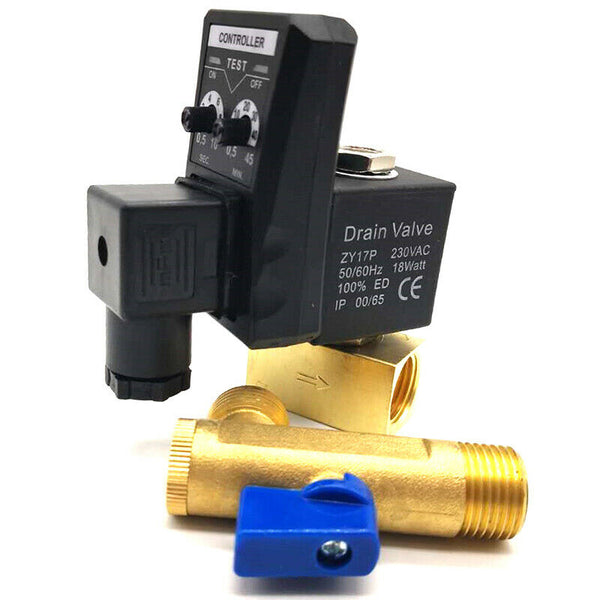 1/2 Electronic Drain Valve Air Compressor Filter Dry Air Storage Tank Drain S1U6