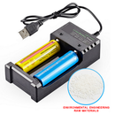 USB Port Dual Slots Charger Universal For 3.7V 18650 16340 14500 Li-ion Battery