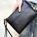 Women's Clutch Bag Simple Black Leather Crossbody Bags Enveloped Shaped Sma