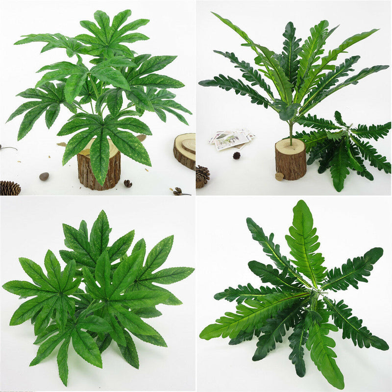 1 Stem Artificial Green Fern leaf Bush Brunch for Wedding Greenery Plant