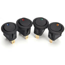 4pcs Round Rocker Switch 12V with LED light dot car auto rv boat toggle New 3C