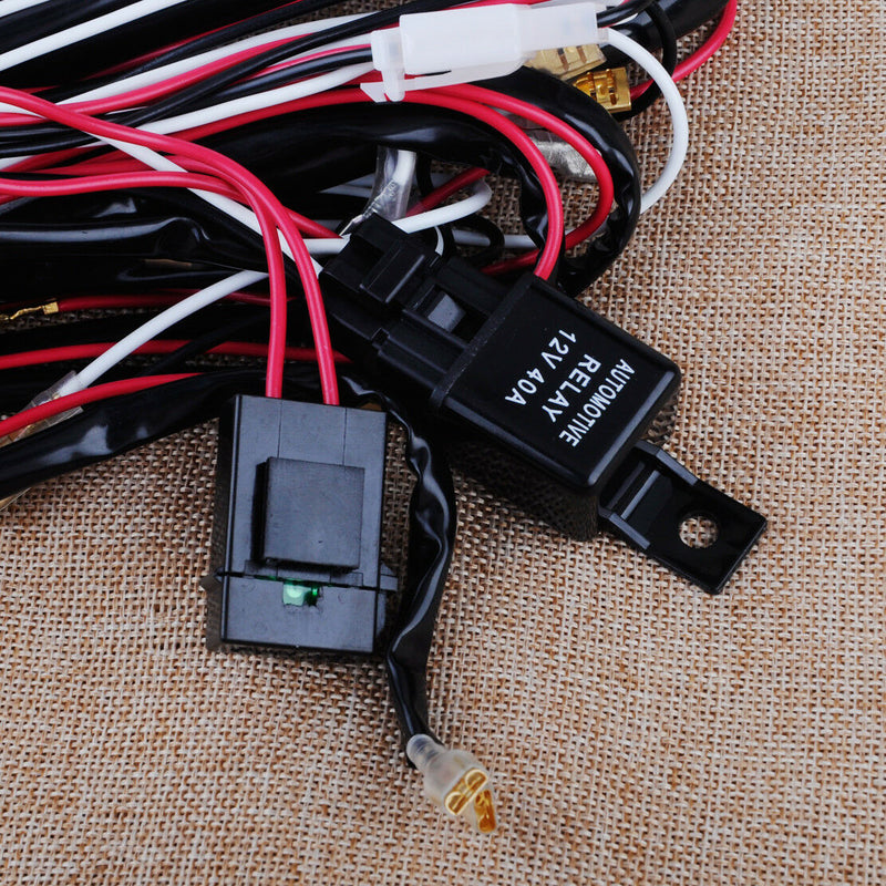 Car LED Light Bar Spot Rocker ON/OFF Switch Relay Fuse Wiring Loom Harness Kit
