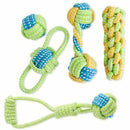 1X(Small Dog Puppy Rope Chew Toys Teething Clean,Natural Cotton Rope Ball I