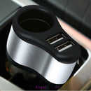 12V Dual USB Power Car Charger Cigarette Lighter Socket Splitter Adapter Outlet