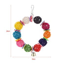 10 Balls Colorful Parrot Toys Vine Bell Climbing Chew Hanging Decor Bird Toys