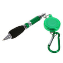 Green Retractable Badge Reel Pen Belt Clip & Carabiner V7O9
