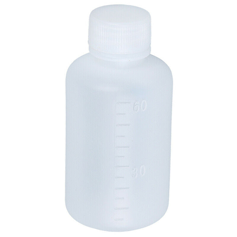60ml Clear Plastic Cylinder Shaped Chemical Agent Bottle 5 Pcs J4G8