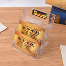 4 Pocket Desktop Clear Acrylic Business Card Holder Countertop Display Stand LJA