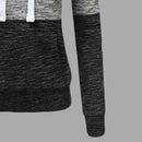 Stitching Women Long Sleeve Hit Color Autumn Leisure Hoodies (Pink M) A