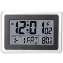 Atomic Digital Wall Clock, Large Lcd Display, Battery Operated, Indoor Temp