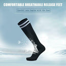 Unisex Thickened Soccer Socks Women Men Football Knee Length Socks (Black) A