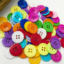 100Pcs Round Plastic Sewing Button (20mm) Craft Scrapbooking Various Mixed Color