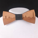 Wedding Bow Tie Wooden Butterfly City Skyline For Men's Suit Shirt Necktie  S6P8