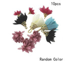 10pcs Chiffon Flower Pendant DIY Jewelry Earring Keyring Ramdon Making Pend N6C8