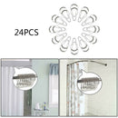 24pcs Shower Curtain Rings Curtain Rod Roller Ball Hooks Metal Bathroom cvb DQF