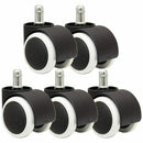 50mm Office Chair Roller Castor Wheels - Set of 5 - black&white