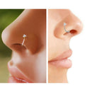 1Pc Surgical Steel Nose Ring Rhinestone Bone Stud Body Piercing Jewelry Deluxe