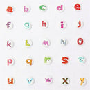 100Pcs Mixed Painted Letter Alphabet Wooden Sewing Button Scrapbooking E8H5