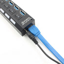 7 Port USB 3.0 HUB Powered +High Speed Splitter Extender PC AC Adapter HTD