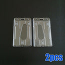 2 -Pack ID Badge Holder Hard Plastic Card Holders Vertical