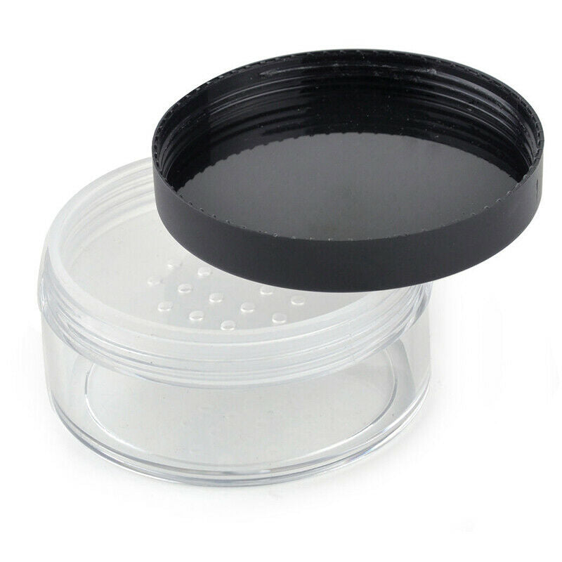 Plastic Empty Loose Powder Jar Puff Box Sifter Container Cosmetic Case Trip 50 g