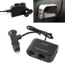 1*2 Way Car Cigarette Lighter Socket Splitter 12V Dual USB Charger Power-Adapter