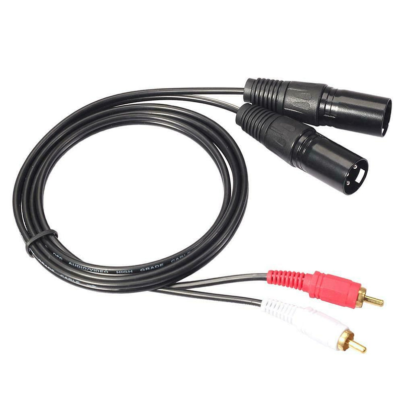 Dual RCA Male to XLR Male Cable 2 XLR to 2 RCA Plug HIFI Stereo Audio Cable
