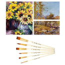 6Pcs Nylon Hair Brushes Artist Paint Brush for Oil Watercolor Make Up Paints