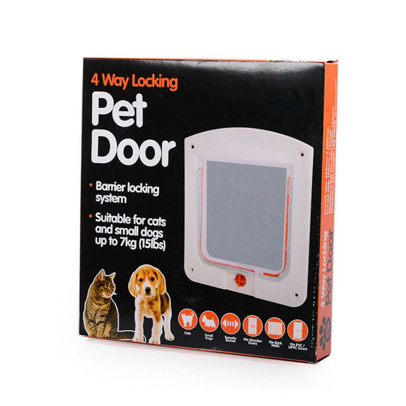 4 Way Magnetic Lock Lockable Flap Door Pet Gate For Puppy Dog Pet Cat Windproof
