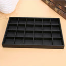 24 Grids Jewelry Organizer Display Case PU Velvet Tray Necklace Rings