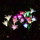 2 Pack Solar Powered Lights with 8 Lily Flower, Multi-color Changing LED So
