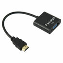 Fasdga HDMI to VGA converter adapter + 3.5 mm audio jack full HD 1080P blackF5E8
