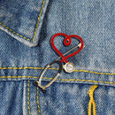 Fashion Love Heart Stethoscope Enamel Brooch Badge Pin Lapel Jewelry DecoraSEAU