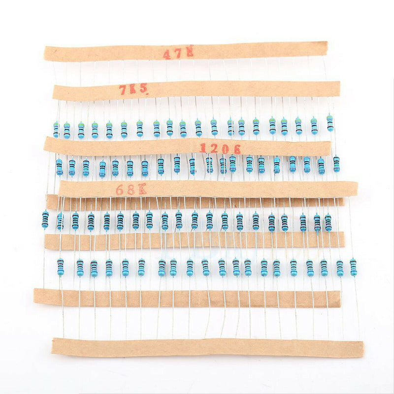 1280pcs 1 Ohm - 10M Ohm 1% Tolerance 1/4W Film Resistors Resistance Assortment