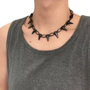 5X(Metal Spikes Studs Rivets Punk Goth Necklace Choker Collar C6D8)