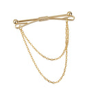 2pcs Collar Pin Bar Shirt Tie Stick Pin Brooch with Chain For Men Women