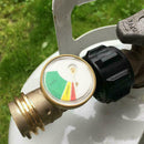 Propane Tank Brass Adapter w/ Pressure Meter Gauge BBQ Grill Gas x For LP 1 S6N6