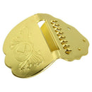 1PC K Word Golden Scalloped Mandolin Replacement Tailpiece 7cmx5cm