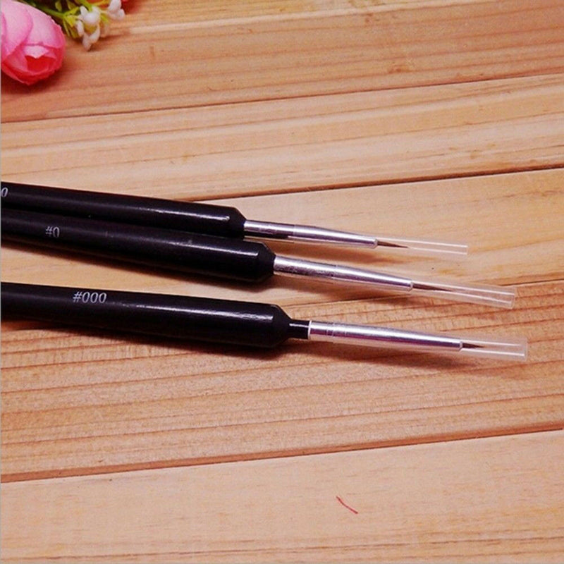 3 Pc Nail Art Pen Dotting Drawing Painting UV Gel Liner Polish Brush Accessories