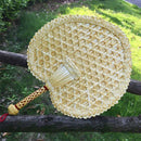 Pure Hand-Woven Wheat Straw Fan Old Man Summer Natural Hand Fan Environment