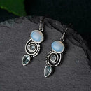 Moonstone Ear Stud Hook Dangle Wedding Jewelry Earrings Sale. T9F5