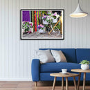 5D DIY Full Drill Diamond Painting Flowers Bike Cross Stitch Embroidery Kit