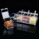 Kitchen Storage Box 4 Grids Separable Transparent Sugar Spice Salt Jar Sale Z2Y7