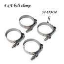 4x 57-65MM T-Bolt Stainless Clamps Turbo Intake Silicone Car Hose Pipe Clamps