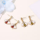 Bee Rhinestone Dangles Earrings Colorful Long Ear Drop Women Jewelry Gift