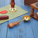 Retro Fire Wax Seal Stamp Metal Wax Stick Wood Handle Sealing Wax Spoon