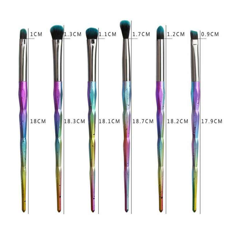 6pcs PVC Gradient Color Pro Powder Makeup Brushes Kit Eye Shadow Applicator A
